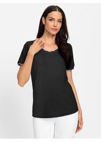 Heine Damen T-Shirt "Shirt", schwarz, Gr. 46, unifarben, 100% Baumwolle, Shirts