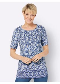 Classic Basics Damen Longshirt "Longshirt", blau, Gr. 56, geblümt, gemustert, 100% Baumwolle, Shirts