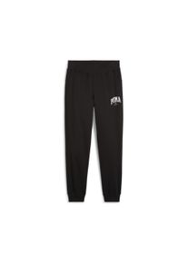 Puma Herren Jogginghose "SQUAD SWEATPANTS FL CL", schwarz, sportlich, Gr. S, bedruckt, Fleece, Obermaterial: 66% Baumwolle, 34% Polyester, Hosen