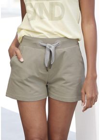 ELBSAND Damen Sweatshorts "Melros", grün, casual, Gr. M, unifarben, Sweatware, Obermaterial: 95% Baumwolle, 5% Elasthan, Hosen, mit Taschen, kurze