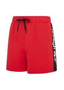 Reebok Herren Badeshorts "Clayton", rot, sportlich, Gr. M, unifarben, Microfaser, Polyester, Badehosen, mit Kordeln