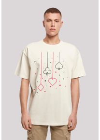 F4NT4STIC Herren T-Shirt "Kreuz Pik Herz Karo Poker Kartenspiel", beige, casual, Gr. L, Obermaterial: 100% Baumwolle, Shirts, Print