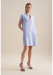 Seidensticker Damen Sommerkleid "Schwarze Rose", blau, Gr. 38, meliert, 100% Leinen, Kleider, Ohne Arm Kragen Garnfärber