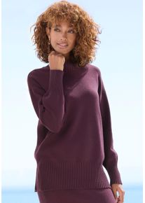Lascana Damen Stehkragenpullover, rot, modisch, Gr. 36, unifarben, Strick, Obermaterial: 50% Viskose, 28% Polyester, 22% Polyamid, Pullover, mit