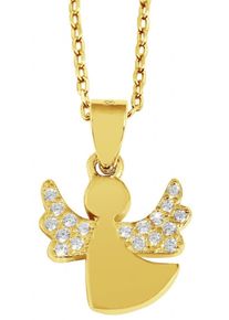 Adelia´s ADELIA ́S Damen Ketten-Anhänger "Neuheit 2025 - stylischer Engel Anhänger aus 925 Sterling Silber", Silber 925 (Sterlingsilber), gold, Silber 925