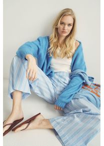 Damen Stoffhoseshirt blau, iconic orange, casual, Gr. ML, SENSES.THE LABEL, gestreift, Material: 100% Baumwolle, Hosen, mit Elastikbund