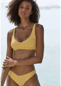 Venice Beach Damen Bustier-Bikini-Top "Lucky", gelb, Gr. 34, Strukturmuster, Recycling-Polyamid, Bikini-Oberteile, aus gerippter Strukturware