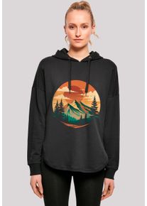 F4NT4STIC Damen Kapuzenpullover "Sonnenuntergang Berglandschaft", schwarz, casual, Gr. L, Obermaterial: 100% Baumwolle, Pullover, Premium Qualität