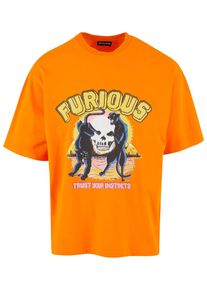 2Y STUDIOS Herren T-Shirt "2Y Studios Herren 2Y Furious Oversize Tee", orange, casual, Gr. M, bedruckt, 100% Baumwolle, Shirts