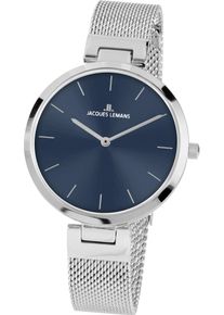 Jacques Lemans Damen Quarzuhr "Milano, 1-2110C", silber, Armbanduhren, Armbanduhr, Damenuhr, gehärtetes Crystexglas, Edelstahlarmband