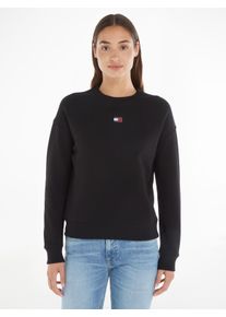 Tommy Jeans Damen Sweatshirt "Sweatshirt TJW BXY BADGE", schwarz, casual, Gr. XS, unifarben, Sweatware, Obermaterial: 100% Baumwolle, Sweatshirts,