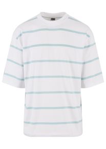 Urban Classics Herren T-Shirt "Urban Classics Herren Oversized Sleeve Modern Stripe Tee", blau, casual, Gr. XXL, gestreift, 100% Baumwolle, Shirts