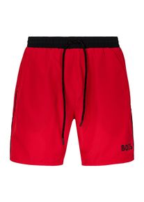 BOSS Herren Badeshorts "Starfish", rot, sportlich, Gr. XXL, unifarben mit Farbeinsatz, Microfaser, Microfaser, Badehosen, mit Kontraststreifen