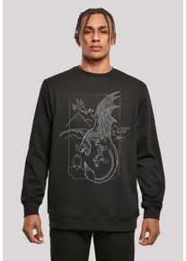 F4NT4STIC Herren Sweatshirt "Harry Potter Dragon Line Art", schwarz, casual, Gr. L, Obermaterial: 50% Baumwolle, 50% Polyester, Sweatshirts, Print