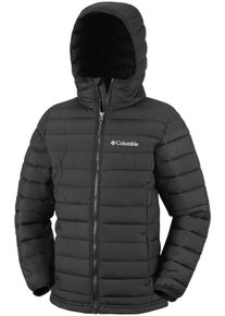 Columbia Kinder Steppjacke "Powder Lite II Hooded Jacket", schwarz, sportlich, Gr. XS, Softshell, Obermaterial: 100% Polyester. Futter: 100%