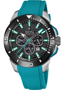 Festina Herren Chronograph "Chrono Bike", grün, Armbanduhren, Armbanduhr, Quarzuhr, Herrenuhr, Stoppfunktion, bis 10 bar wasserdicht