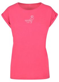 Merchcode Herren T-Shirt "Merchcode Damen Ladies Spring - Vibes T-Shirt", pink, casual, Gr. XS, bedruckt, 100% Baumwolle, Shirts