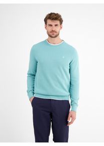 Lerros Herren Strickpullover, blau, casual, Gr. S, unifarben, Strick, Obermaterial: 100% Baumwolle, Pullover, mit Logo Stickerei