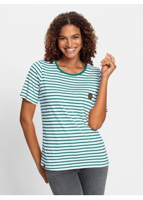 Casual Looks Damen T-Shirt "Shirt", grün, Gr. 38, gemustert, mehrfarbig, gestreift, 50% Baumwolle, 50% Modal, Shirts