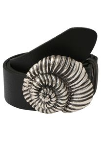 Damen Ledergürtel, schwarz, casual,modisch, Gr. 115, RETTUNGSRING BY SHOWROOM 019, unifarben, Leder, Gürtel, mit austauschbarer Schließe »Schnecke«