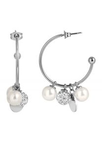 Adelia´s ADELIA ́S Damen Paar Ohrhänger, Damen, Edelstahl, weiß, Edelstahl, Ohrringe