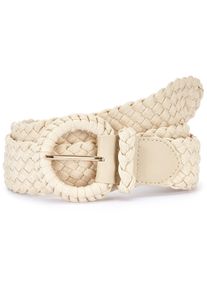 Lascana Damen Flechtgürtel "Hüftgürtel", beige, modisch,feminin,casual, Gr. 95, unifarben, Flechtoptik, Kunstfaser, Gürtel, Gürtel, Jeansgürtel,