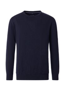 Casamoda Herren Strickpullover "Casamoda Pullover uni", blau, Gr. L, 72% Baumwolle, 28% Leinen, Pullover