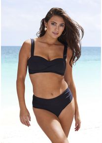 Lascana Damen Bikini-Hose "Comfy", schwarz, Gr. 38, unifarben, Recycling-Polyamid, Badehosen, in höherer Form