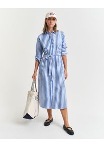 Gant Damen Hemdblusenkleid "REL STRIPED POPLIN SHIRT DRESS", weiß, casual, Gr. 42, gestreift, Web, Obermaterial: 100% Baumwolle, Kleider
