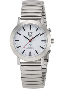 ETT Damen Funkuhr "Station Watch", grau, Armbanduhren, Armbanduhr, Damenuhr, Solar, Flexband, Zugband