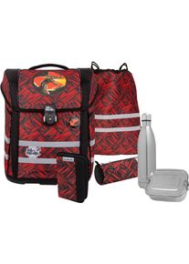 McNeill Kinder Schulranzen "Perfecto, Zack", rot, Polyester, Rucksäcke, inkl. Federmäppchen, Turnbeutel, Schlamperrolle & Motivmagnet