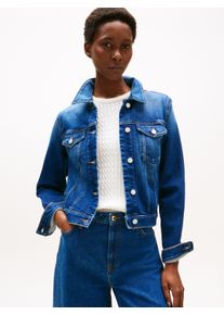 Tommy Hilfiger Damen Jeansjacke "DNM NEW DOREEN SLIM JACKET", blau, casual, Gr. 42, unifarben, Web, Obermaterial: 98% Baumwolle, 2% Elasthan, Jacken