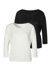 Lascana Damen 3/4-Arm-Shirt "aus feinem Strick", beige, casual, Gr. 32, unifarben, Obermaterial: 55% Polyester, 42% Viskose, 3% Elasthan, Shirts, aus