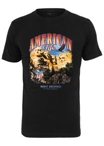 MisterTee Herren T-Shirt "MisterTee Herren American Life Mount Roushmore Tee", schwarz, casual, Gr. L, unifarben, 100% Baumwolle, Shirts