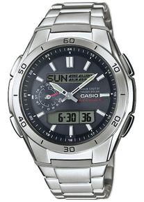 CASIO FUNK Herren Funkchronograph, schwarz, Armbanduhren, Solaruhr, Armbanduhr, Digitaluhr, Edelstahlarmband,bis 10 bar wasserd.