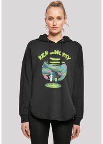 F4NT4STIC Damen Kapuzenpullover "Rick und Morty", schwarz, casual, Gr. M, Obermaterial: 100% Baumwolle, Pullover, Print