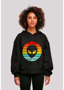 F4NT4STIC Damen Sweatshirt "Alien Retro Sonnenuntergang", schwarz, casual, Gr. XS, Obermaterial: 100% Baumwolle, Sweatshirts, Premium Qualität