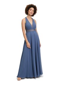 Vera Mont Damen Abendkleid "Vera Mont Abendkleid mit Spitze", blau, festlich, Gr. 44, Obermaterial: 100% Polyester. Besatz: 100% Polyester. Futter: