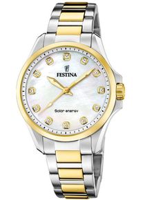 Festina Damen Solaruhr "Solar Energy", gold, Armbanduhren, Armbanduhr, Damenuhr, Edelstahlarmband