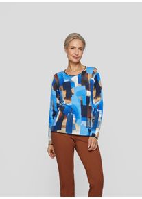 Rabe Damen Strickpullover "Pullover", blau, feminin, Gr. 38, gemustert, 50%Viskose 28%Polyamid 22%Polyester, Pullover
