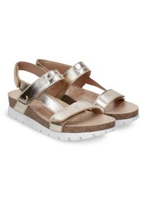 Panama Jack Damen Sandale "Selma", Gr. 41, gold, Nappaleder, metallic, modisch, Schuhe, Sommerschuh, Sandalette, Klettschuh mit komfortablem