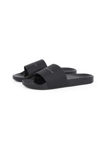 Tommy Hilfiger Herren Pantolette "HILIFGER NYC POOL SLIDE", Gr. 45, schwarz, Lederimitat, sportlich, Schuhe, Schlupfschuh, Strandschuh, Schlappen mit