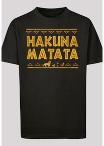F4NT4STIC Jungen Kurzarmshirt "F4NT4STIC Kinder The Lion King Hakuna Matata with Kids Basic Tee", schwarz, casual, Gr. 122, unifarben, 100%