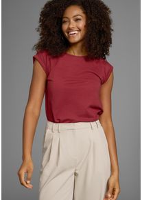 Boysen's BOYSEN'S Damen T-Shirt, rot, Basic, Gr. 32, unifarben, Jersey, Obermaterial: 50% Baumwolle, 50% Polyester, Shirts, Kurzarm, unifarben, Rundhals, für