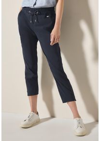 Cecil Damen Stoffhose "Style Tracey", blau, casual, Gr. S, unifarben, Web, Obermaterial: 68% Baumwolle, 28% Polyester, 4% Elasthan, Hosen, mit