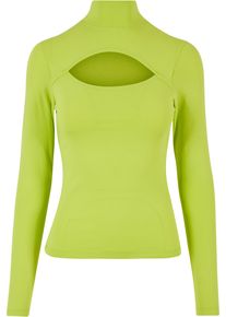 Urban Classics Damen Langarmshirt "Urban Classics Damen Ladies Cut-Out Turtleneck Longsleeve", gelb, casual, Gr. XS, unifarben, 95% Baumwolle, 5%