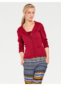 Heine Damen Strickjacke, rot, Gr. 36, unifarben, 100% Baumwolle, Strickjacken