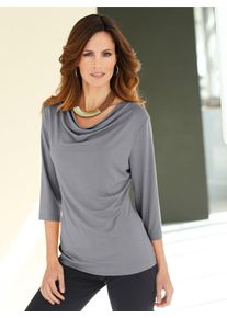 Inspirationen Damen Wasserfallshirt "Shirt", grau, Gr. 40, unifarben, 95% Viskose, 5% Elasthan, Shirts