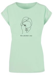 Merchcode Herren T-Shirt "Merchcode Damen Ladies WD - Woman Figure Extended Shoulder Tee", grün, casual, Gr. M, bedruckt, 100% Baumwolle, Shirts