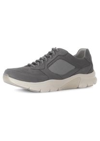 Herren Keilsneaker, Gabor Rollingsoft, Gr. 9,5, grau, Nappaleder, Veloursleder, Mesh, sportlich, Schuhe, Freizeitschuh, Halbschuh, Schnürschuh mit
